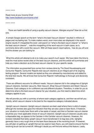 Which is the best vacum cleaners