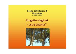 Progetto Stagioni - Scuola dell'Infanzia Orte Scalo