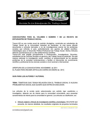 convocatoria revista TRASOS UIS