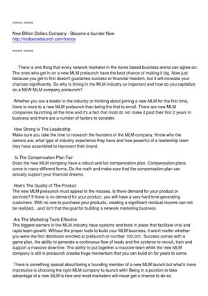 How to be founder on a brand new prelaunch Opportunity ?