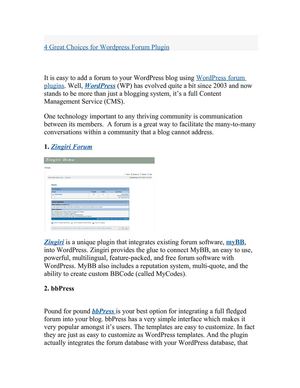 4 Great Choices for Wordpress Forum Plugin