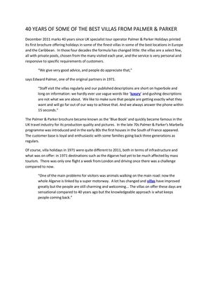 40 Years of Some of The Best Villas From Palmer & Parker