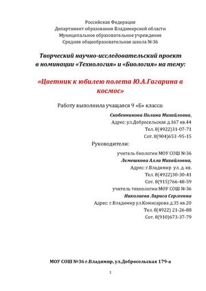 Проект "Космос - 2011"