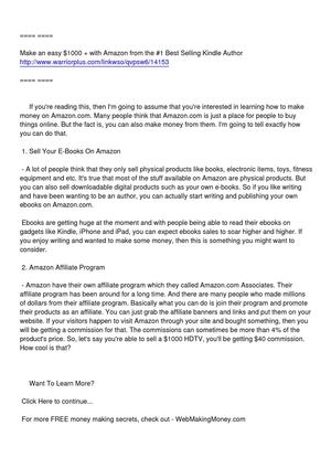 Multiple Ways TO Make Money With Amazon