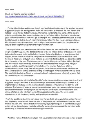 Fatloss 4 Idiots Review