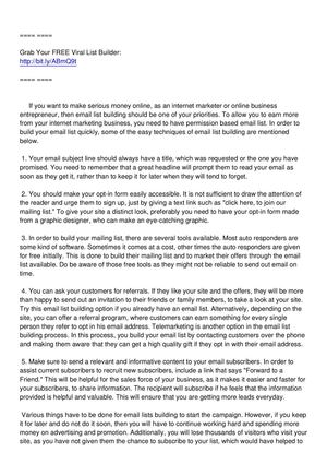 Email List Building Secrets Recealed