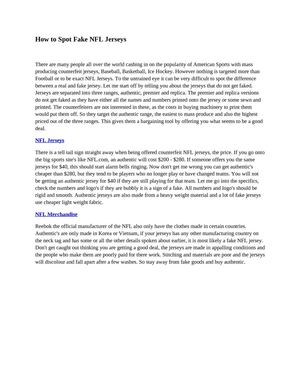 How to Spot Fake NFL Jerseys