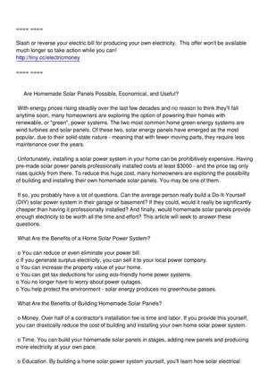 DIY Solar Panels - Build Your Own Homemade Solar Panels & Save the Environment Now