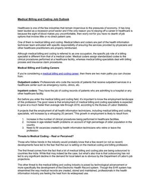 Medical Billing and Coding Job Outlook