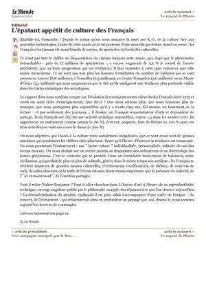 Edito 08 janvier 2012