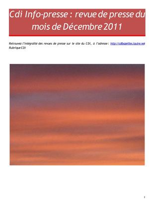 Cdi Info presse 135 décembre 2011