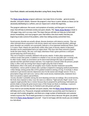 Cure Panic Attacks and anxiety disorders using Panic Away Review