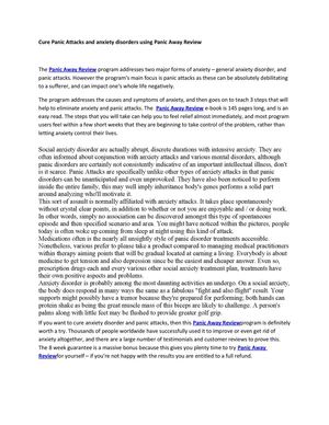 Cure Panic Attacks and anxiety disorders using Panic Away Review