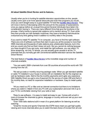 Satellite Direct Review
