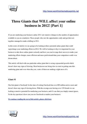Three Online Giants That WILL Affect Your Business In 2012 [Part 1]