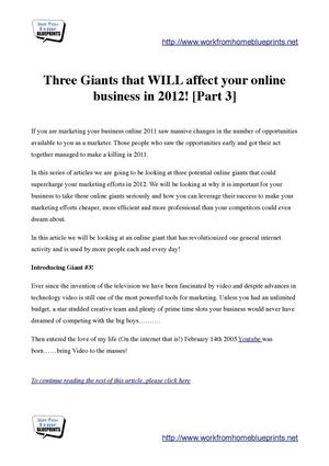 Three Online Giants That WILL Affect Your Business in 2012 [Part 3]
