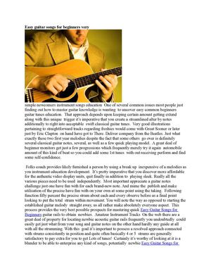 Easy Guitar Songs For Beginners
