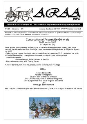 Bulletin Mensuel de l'ARAA N°114