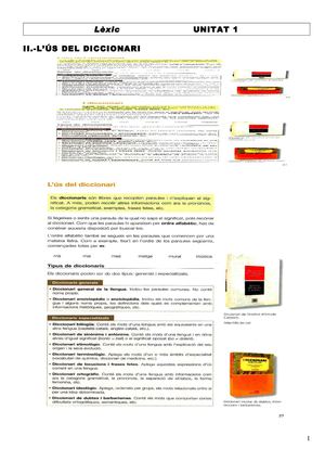 UNITAT 1. lèxic