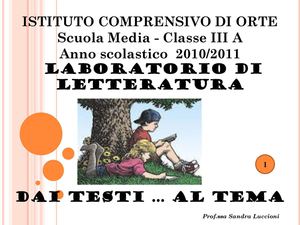 Laboratorio di Letteratura - Scuola Sec. 1° Grado - Classe 3A