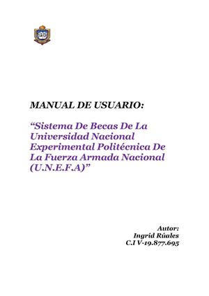 Manual De Usuario del Sistema Beca de la UNEFA: Modulo Becas