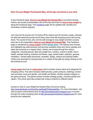 How To Lose Weight The Easiest Way: all the tips and tricks in one click  