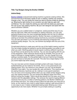 Brother CS6000i Computerized Sewing Machine