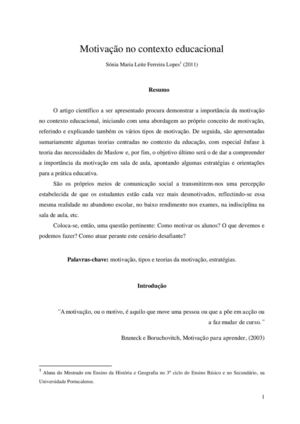 Motivação no contexto educacional