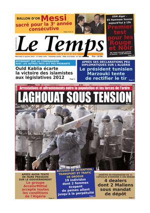 Le Temps d'Algérie Edition du Mercredi 11 Janvier 2012