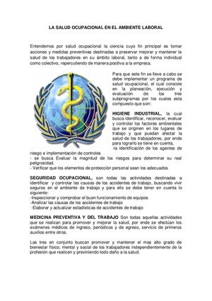INFORME DE SALUD OCUPACIONAL