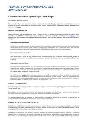 Teorías Comtemporáneas del Aprednizaje