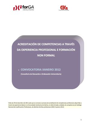 Convocatoria Acreditación da Experiencia Xaneiro 2012