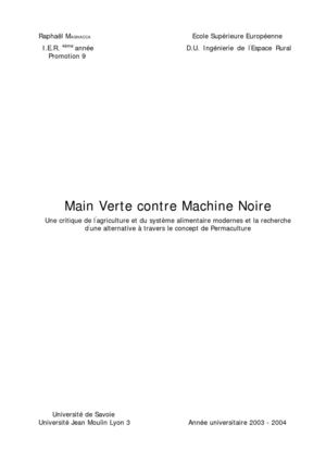 Main verte contre machine noire - par Raphaël Magnacca