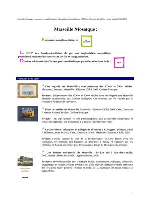 Liste des ressources pour Marseille Mosaïque