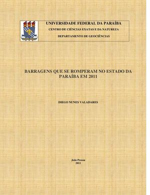 Barragens que se Romperam no Estado da Paraíba em 2011