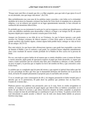 Qué lugar ocupa Jesús en tu corazón