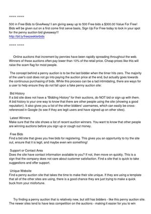 Penny Auction Sites - Are They a Legit