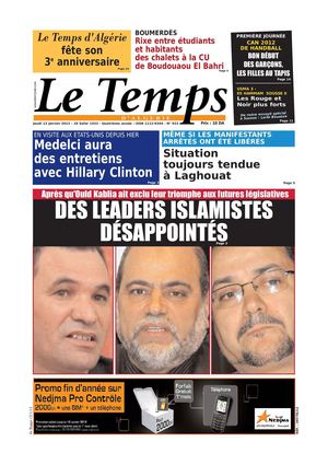 Le Temps d'Algérie Edition du Jeudi 12 Janvier 2012