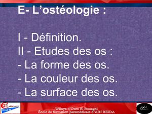 l'ostéologie 