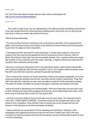 Offline Marketing Vs Online Business Marketing