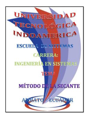 MÉTODO DE LA SECANTE