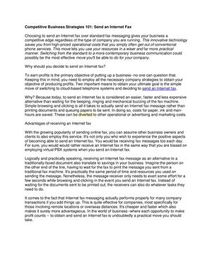 Competitive Business Strategies 101 Send an Internet Fax