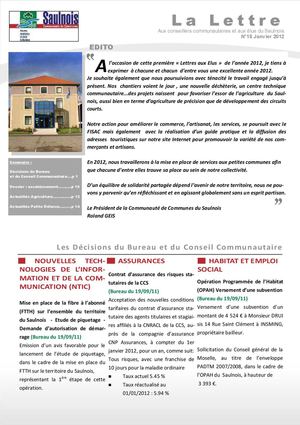 Lettre aux élus n°15