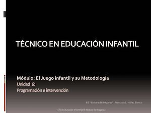EJIM | Tema  6 Programación e Intervención