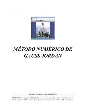 Metodo Numerico De Gauss Jordan