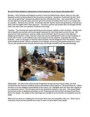 Impressions of the English students (Larnaca,Cyprus)