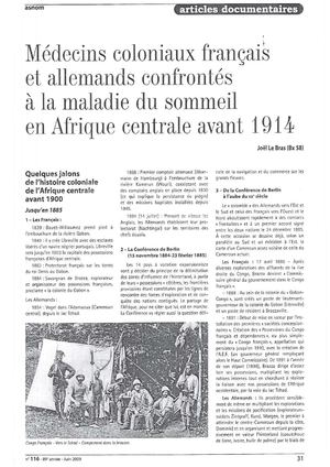 Médecins coloniaux français et allemands confrontés à la maladie du sommeil en Afrique centrale avant 1914