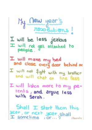 poems New Year's resolutions