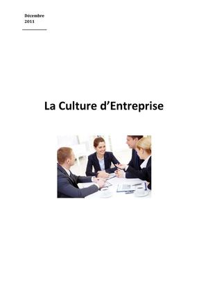 La culture d'entreprise