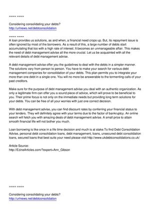 How To Make Most of Debt Management Advise.txt